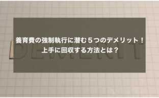 養育費の強制執行に潜む５つのデメリット！上手に回収する方法とは？