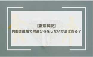 共働き離婚で財産分与をしない方法はある？徹底解説