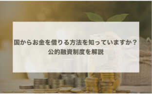 国からお金を借りる方法を知っていますか？ 公的融資制度を解説