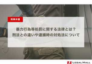 暴力行為等処罰に関する法律とは？刑法との違いや逮捕時の対処法について